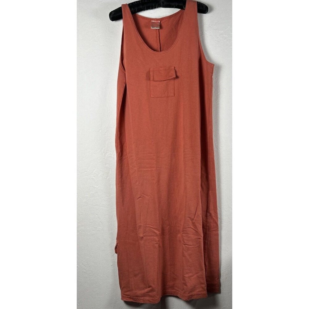 Cotton Connection Womens Scoop Neck Tank Dress Orange Sleeveless Pullover Small